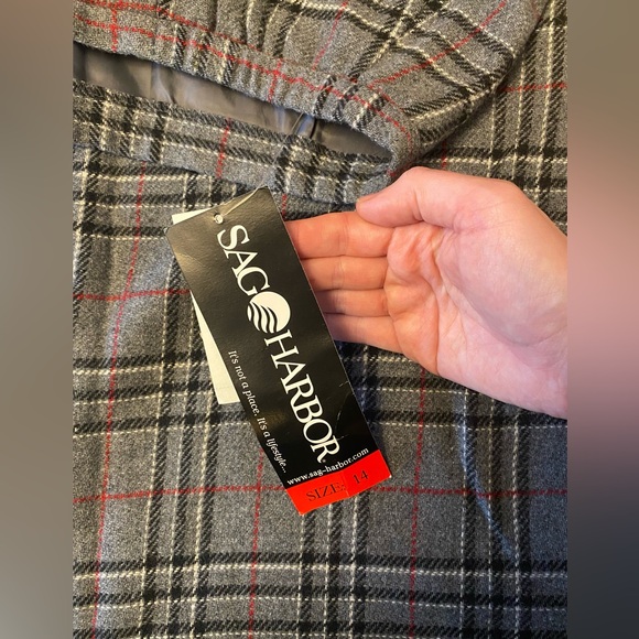 Vintage Sag Harbor Plaid Wool Blend Tassel Skirt Women's Size 14 - NWT - Picture 7 of 8